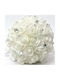 Decorative Bouquet White Roses & Rhinestones 24x23cm Artificial Bridal Bouquet Ideal Wedding Baptism Decoration