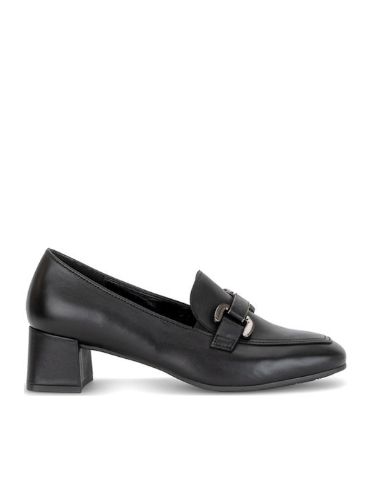Leder Loafer Pumps Schwarze