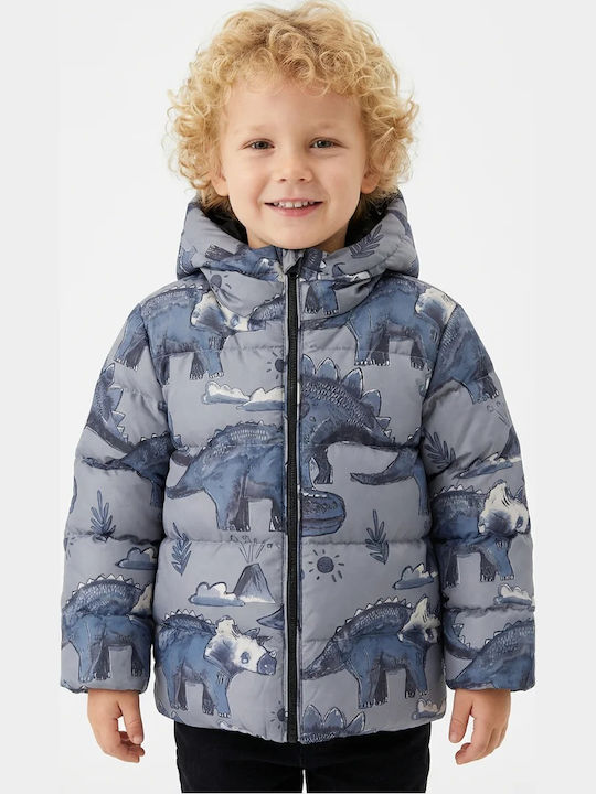 Joyce Kids Casual Short Hooded Jacket Blue Navy