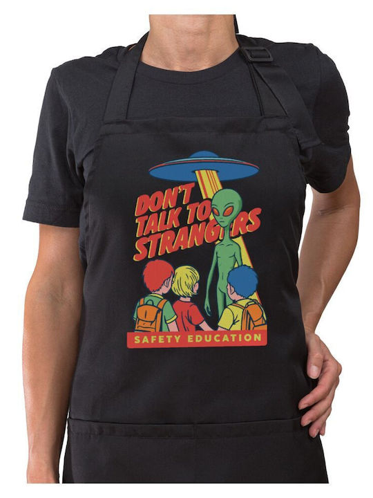 Koupakoupa Don't Talk To Strangers Кухненска Престилка Черна 22x40см KP_35074_apron-black