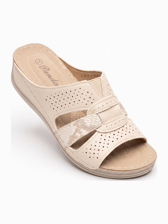 Renda Women's Anatomic Flatform Sandals Beige