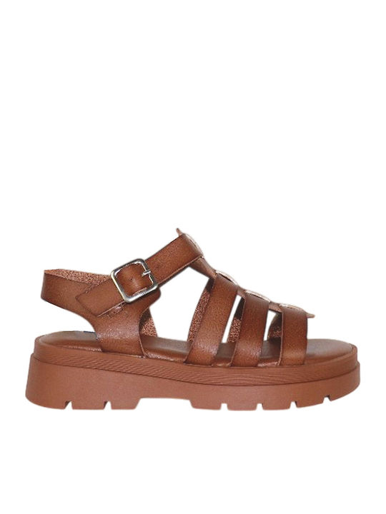 Women's Flat Gladiator Flatforms Tabac Brown Sandals