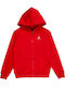 Fleece Kinder-Sweatshirt Strickjacke mit Kapuze und Taschen Rot