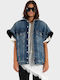 Късо Дамско Деним Яке Dark Aged Denim