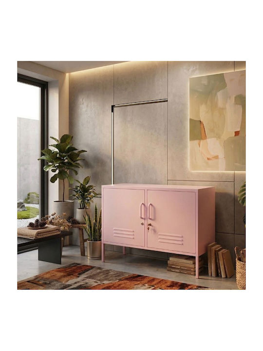 Sideboard Color from Metal Baby Pink 100x40x70cm