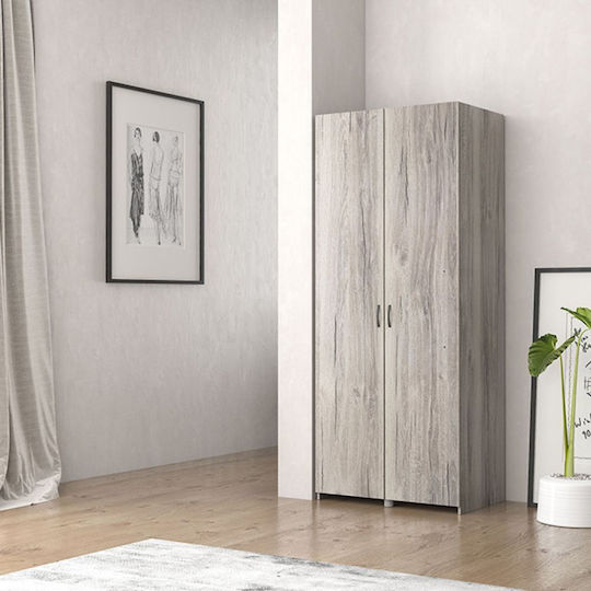 Doppeltür Kleiderschrank Aschgrau 80x50x180cm