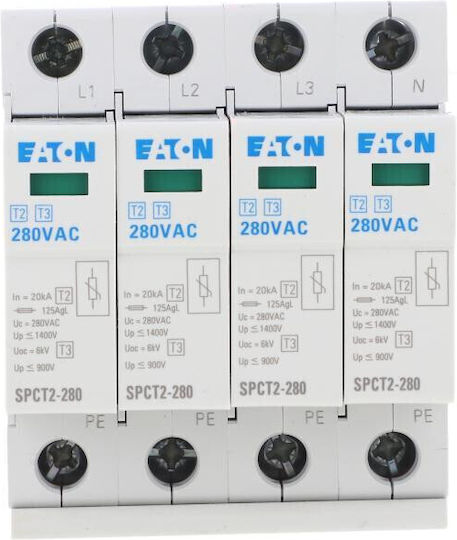 Eaton Мълниезащитен Панел Тип T2 Четириполюсен Максимален Разряден Ток 20kA