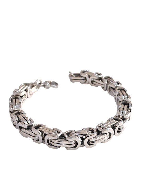 Kalliopi Silver Мъжка Гривна Верига с Византийски Дизайн от Стомана 22см