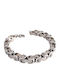 Kalliopi Silver Мъжка Гривна Верига с Византийски Дизайн от Стомана 22см