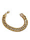 Kalliopi Silver Men's Chain Bracelet Gold Plated Steel With Diamond 20cm