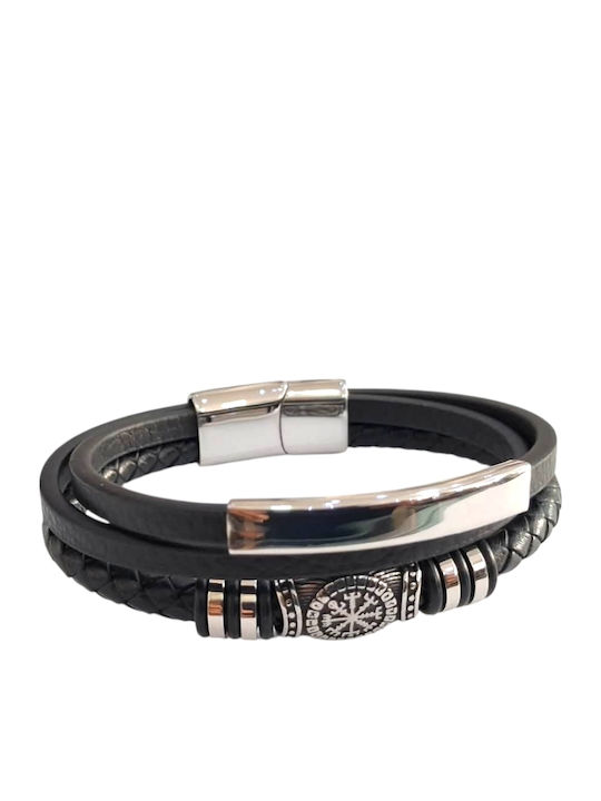 Kalliopi Silver Ανδρικό Βραχιόλι με σχέδιο Άγκυρα από Ατσάλι 22cm