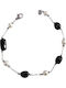 Kalliopi Silver Women's Steel Chain Bracelet with Pearls 21cm