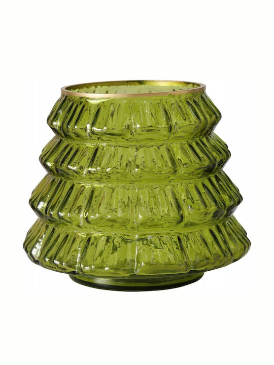 Boltze Suport De Lumânări Din Sticlă Verde 13x11.5x11.5cm