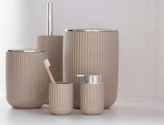 Wenko Plastic Bathroom Bin 5.5lt Beige