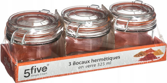 Secret de Gourmet Set 3 Bucăți Vaze Utilizare Generală cu Capac Sticlă Transparent 350ml 3 Bucăți