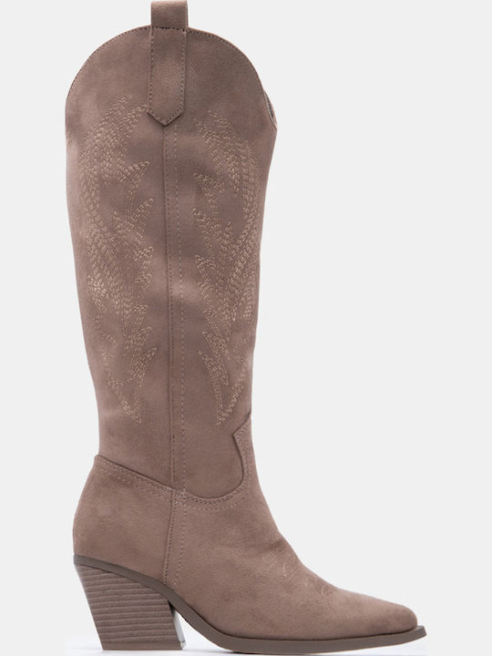 Luigi Women's Beige Cowboy Boots
