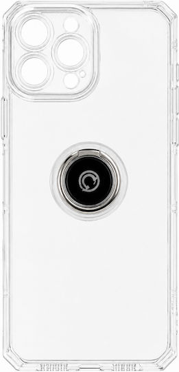 Transparente Silikon Handyhülle Apple iPhone 13 Pro Max Drehbarer Kickstand Ring & Verstärkte Ecken