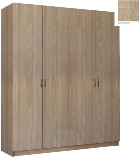 Τετράφυλλη Ντουλάπα Λαττε 182x60x220cm