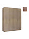 Four Door Chestnut Wardrobe 182x60x220cm
