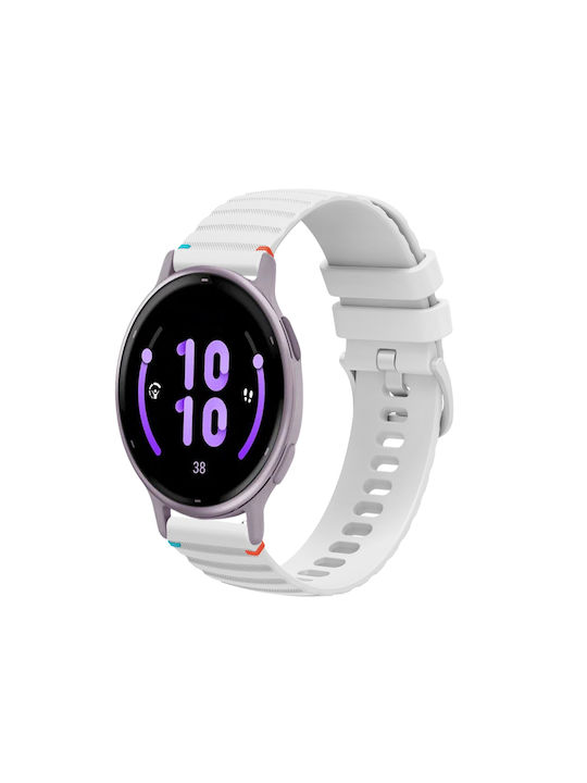 Garmin Vivoactive 5 Silicone Strap Embossed Wave Style 20mm White