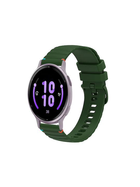 Garmin Vivoactive 5 Silicone Embossed Wave Style 20mm Army Green