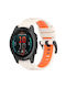 Garmin Instinct Crossover Спортна Двуцветна Каишка за Часовник от Силикон 22 Mm Starlight+Orange