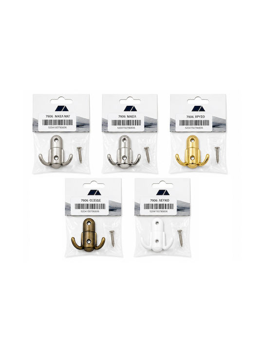 Import Hellas Wandhalterung 7906 2 Haken Gold 0...