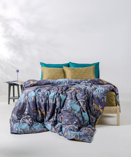 Kentia Σετ Παπλωματοθήκη Βαμβακερή 220x240cm Υπέρδιπλη με 2 Μαξιλαροθήκες Kentia Trainor