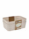 Plastic Beige Storage Basket 19x13.5x6cm 2 Pieces