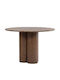 Dallas 4446 Round Extendable Wooden Dark Wood Table 76x76cm