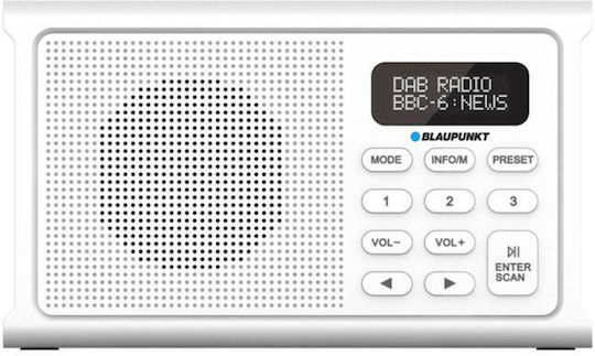 Blaupunkt DR3WH Portable Rechargeable Radio DAB+ with Bluetooth and USB White