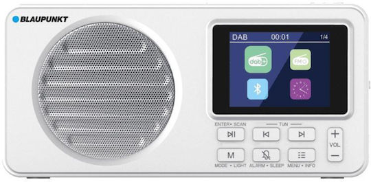 Blaupunkt DR6WH Portable Rechargeable DAB+ Radio with Bluetooth and USB White