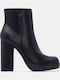 Ghete Dama Ankle Boots cu Toc Înalt Negre