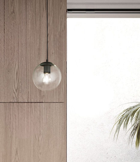 Ondaluce Adjustable Pendant Light Transparent with E27 Socket 18x18cm