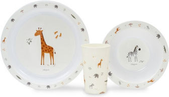 Interbaby Melamine Beige Feeding Set 3 Pieces for 6+ Months