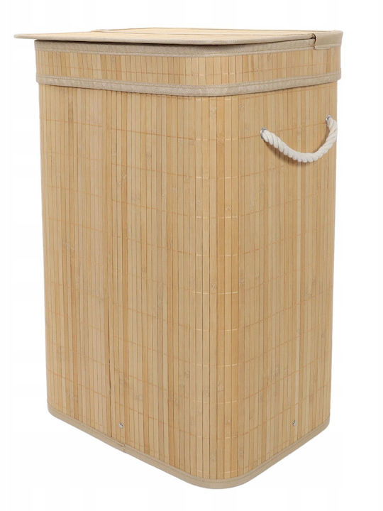 Кошница за пране Bamboo 80lt с Капак Бежова