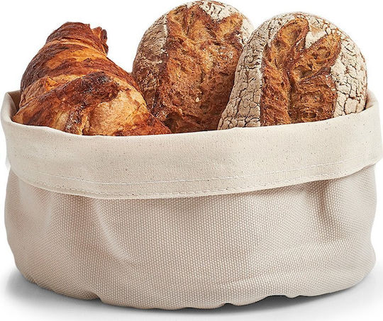 Zeller Stoff-Brotkorb Beiges 20x20x12cm