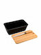 Kesper Brotkasten mit Deckel aus Bambus Schwarze 35x20x15,5cm