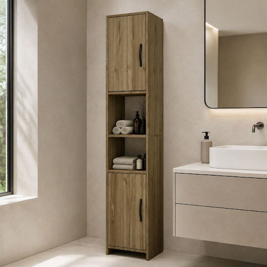 Megapap Badezimmerschrank 35x29.6x180cm Walnuss