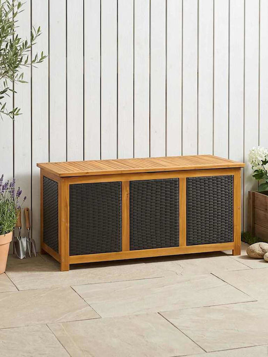 vidaXL Outdoor Storage Box Rattan 185lt Black vidaXL Outdoor Storage Box Rattan 185lt Black