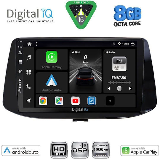 Digital IQ Автомобилна Аудио Система За Hyundai i30 2018-2025 (Bluetooth/USB/Wi-Fi/GPS/Apple CarPlay/Android Auto) С Touch Screen 9"