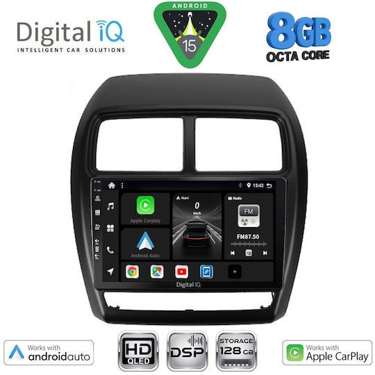 Digital IQ Sistem Audio Auto Pentru Mitsubishi Asx 2020-2023 Bluetooth USB Wi-Fi GPS Apple CarPlay Android Auto Cu Ecran Tactil 9"