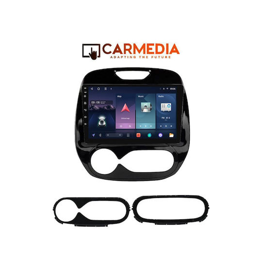 Carmedia Auto-Audiosystem für Renault Erfassen 2013-2019 mit A/C Bluetooth USB Wi-Fi GPS Apple CarPlay Android Auto mit Touchscreen 9 Zoll