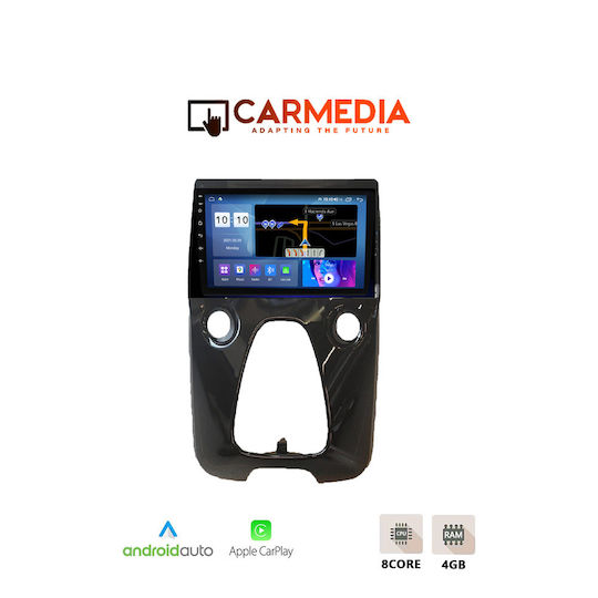 Carmedia Car Audio System for Peugeot 108 Toyota Aygo Citroen C1 2014-2022 Bluetooth USB WiFi GPS Apple CarPlay Android Auto with 10" Touch Screen