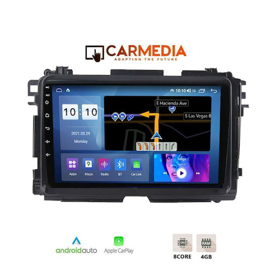 Carmedia Автомобилна Аудио Система за Honda HR-V 2015-2021 (Bluetooth/USB/WiFi/GPS/Apple CarPlay/Android Auto) с Touch Screen 9"