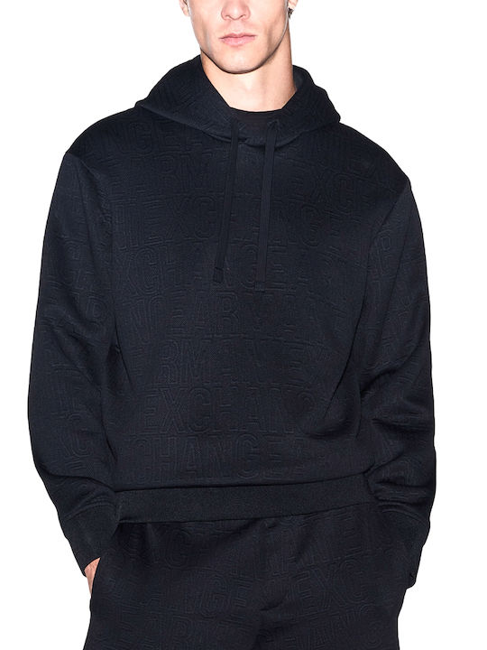 Armani Exchange Суитшърт с Качулка Черен