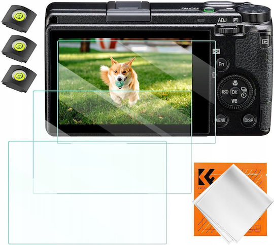 K&F Set of 3 Screen Protectors Tempered Glass 9H 3 Cold Shoe Covers Ricoh GR III K&F Concept SKU.2197