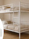 Kids Bed Bunk Single with Mattress White 90x190cm