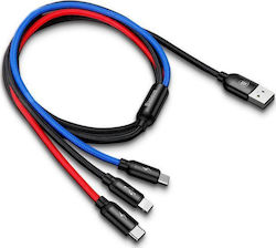 Baseus USB-auf-Typ-C-/Lightning-/Micro-USB-Kabel 0,3 m CAMLT-ASY01 Baseus USB-auf-Typ-C-/Lightning-/Micro-USB-Kabel 0,3 m CAMLT-ASY01