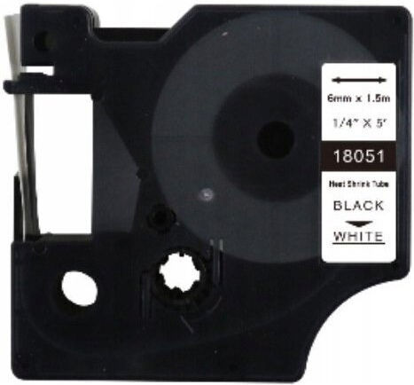 TelForceOne Label Maker Tape 1m x 6mm In Black Colour Compatible With Dymo D1